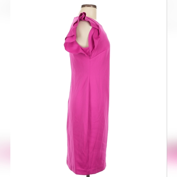 Andrew Marc Ruffle Sleeve Sheath Dress, Raspberry, Size 8 - Picture 3 of 7